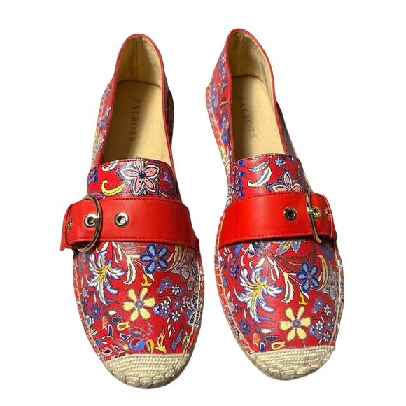 Talbots Red Pepper Izzy Buckle Espadrille Shoes - Picture 2 of 6